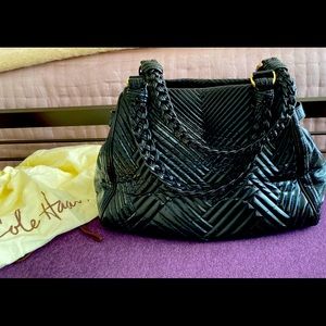 Cole Haan leather quilted patent bag